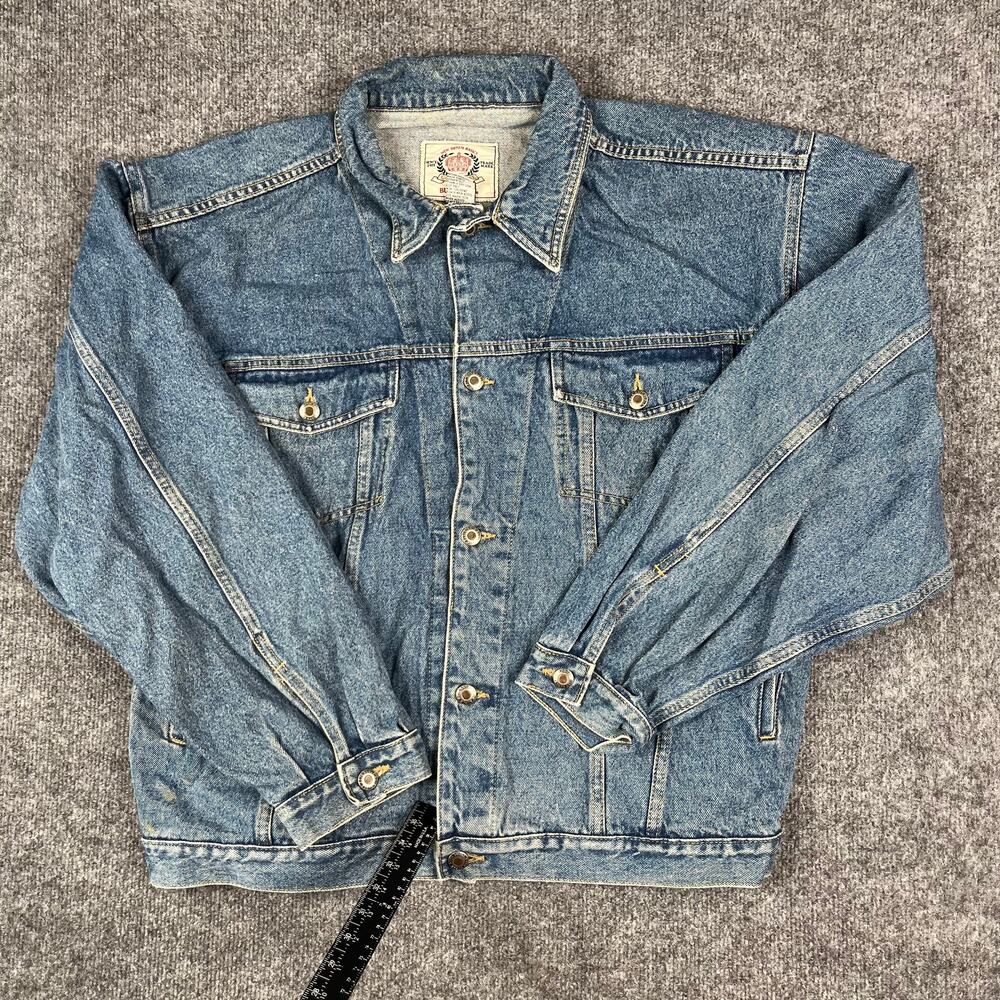 Bugle Boy Jacket Mens Size XL Blue Denim Trucker Vintage Casual Classic
